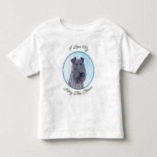 Camiseta Infantil Kerry Blue Terrier pintando uma pintura cãozinha o