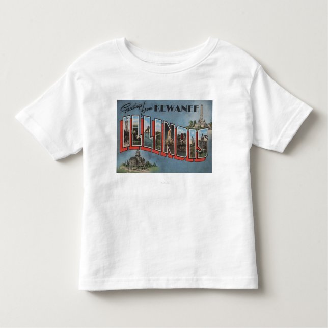 Camiseta Infantil Kewanee, Illinois - grandes cenas da letra (Frente)