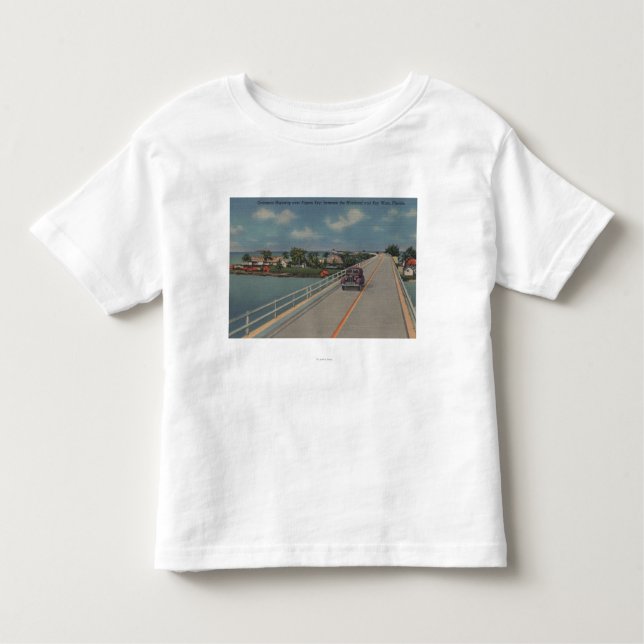 Camiseta Infantil Key West, FL - estrada entre o continente & as (Frente)