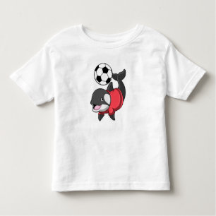 Camiseta Infantil Killerwhale como jogador de futebol com futebol