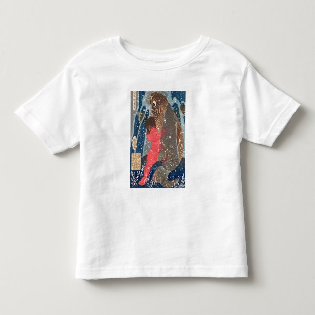 Camiseta Infantil Kintoki nada acima da cachoeira (Frente)