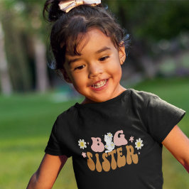 Camiseta Infantil Kitten Big Sister Margarida Retrô