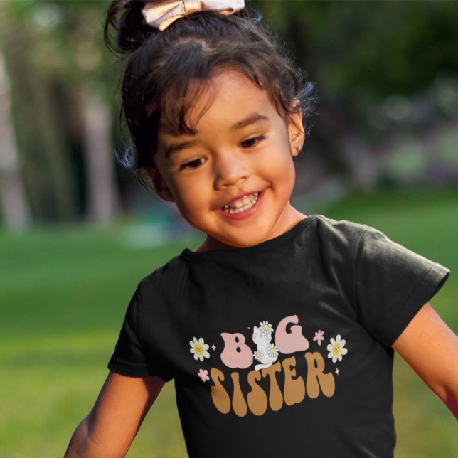 Camiseta Infantil Kitten Big Sister Margarida Retrô (Criador carregado)