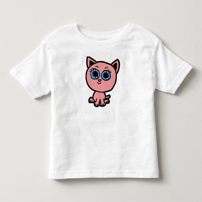 Camiseta Infantil Kitty Chibi Rosa (Frente)
