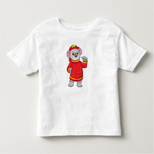 Camiseta Infantil Koala como Bombeiro com Helmet