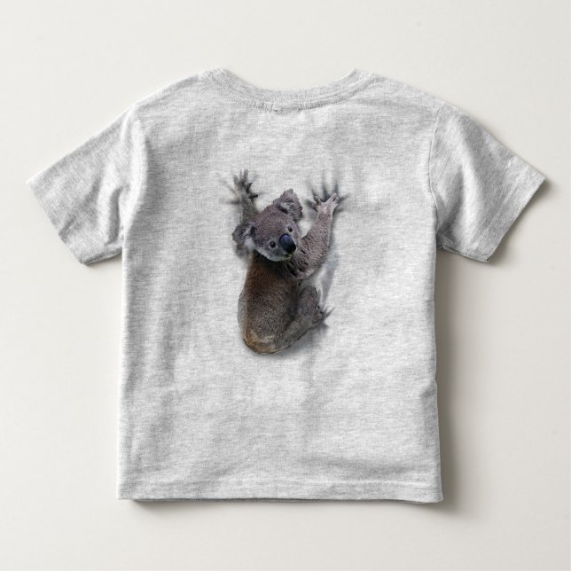 Camiseta Infantil Koala Hang No Urso Cóctil Traseiro Da Austrália (Verso)