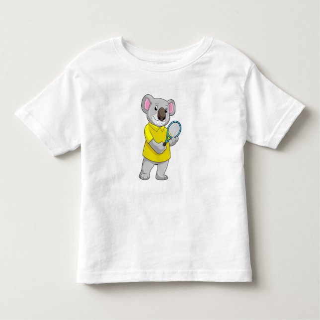 Camiseta Infantil Koala na Tênis com raquete Tênis (Frente)