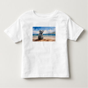 Camiseta Infantil Koala observando o oceano
