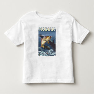 Camiseta Infantil Kodiak, secção transversal da truta de