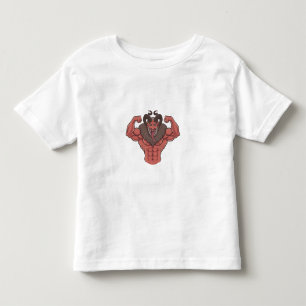 Camiseta Infantil Krampus Assustador Natal Flexionando Músculo Fitne
