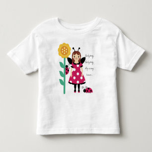 Camiseta Infantil KRW Ladybug Fairy Sunflower Girls T-Shirt