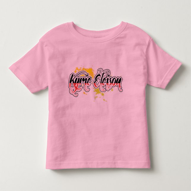 Camiseta Infantil Kyrie Eleison Frase Religiosa Texto Estilizado (Frente)