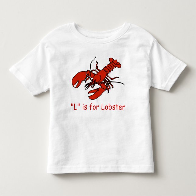 Camiseta Infantil L é para a lagosta aprende soletrar (Frente)