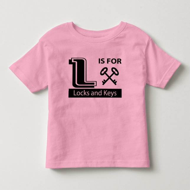 Camiseta Infantil L é para fechamentos e chaves (Frente)