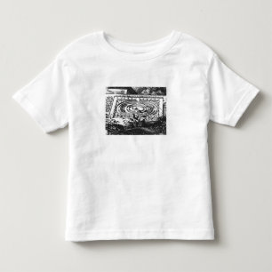 Camiseta Infantil Labirinto em Heidelberg, Hortus Palatinus (engravi