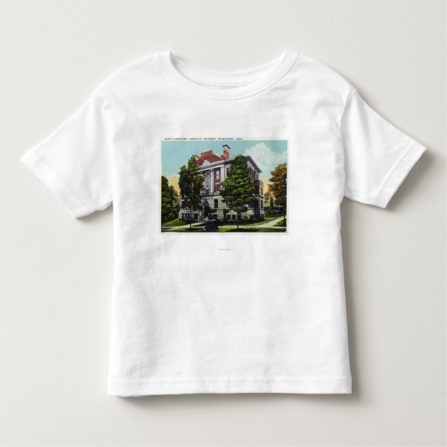 Camiseta Infantil Laboratório de Scott da universidade Wesleyan (Frente)