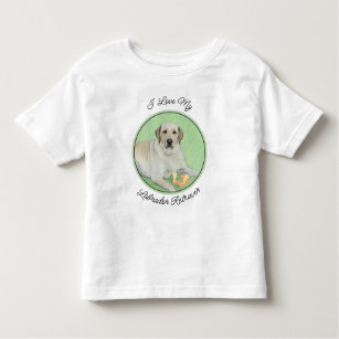 Camiseta Infantil Labrador Amarelo - Impressão de Retriever e Tênis