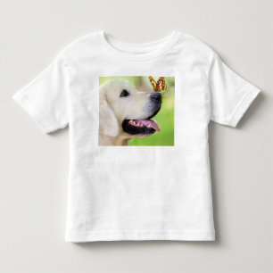 Camiseta Infantil Labrador E Travesseiro decorativo De Borboleta