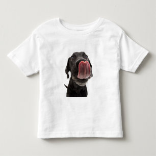 Camiseta Infantil Labrador Negro A Soltar O Nariz