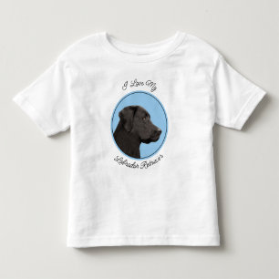 Camiseta Infantil Labrador Retriever Black Painting Original Dog Art