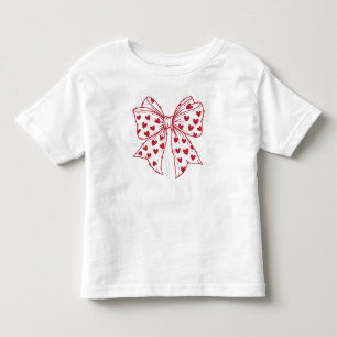 Camiseta Infantil Laço Coração Coquete de São Valentim