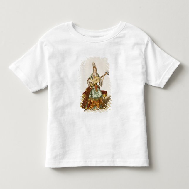 Camiseta Infantil Lady of Quality tocando guitarra, placa de moda, (Frente)