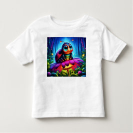 Camiseta Infantil Ladybug bonito de olhos grandes com um brilho míst