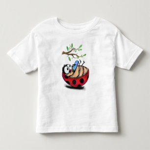 Camiseta Infantil Ladybug feliz com o telefone engraçado