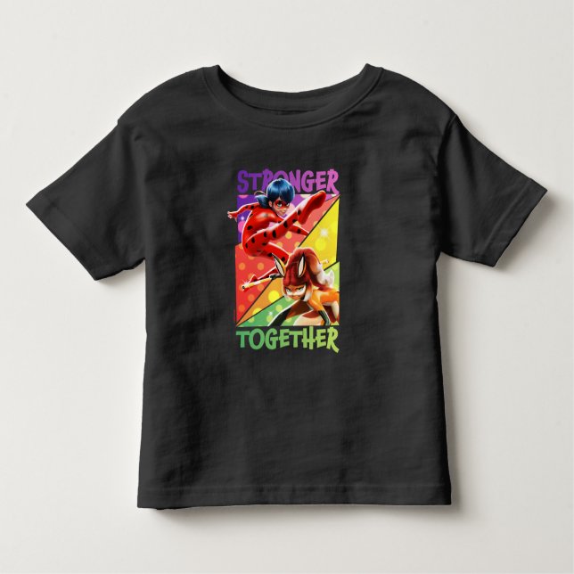 Camiseta Infantil Ladybug & Rena Rouge | Mais Fortes Juntos (Frente)