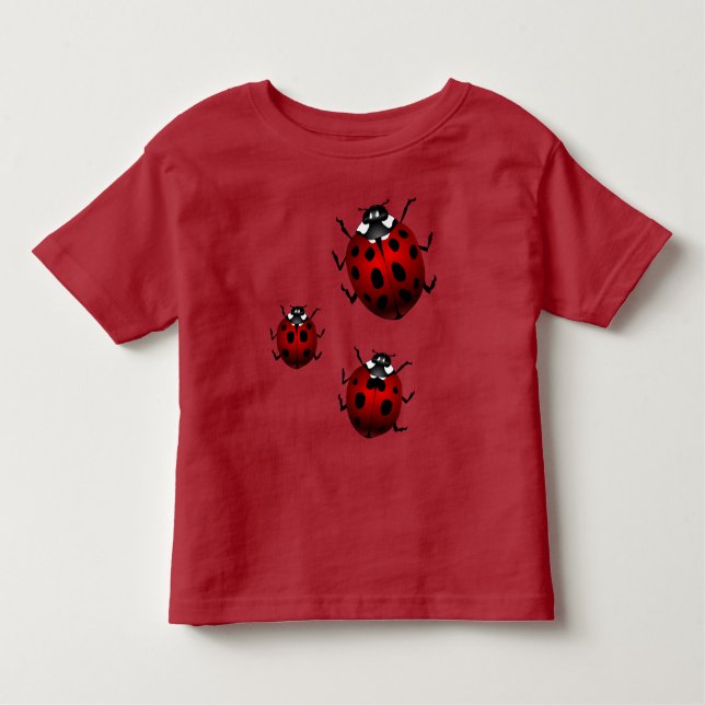 Camiseta Infantil Ladybug Toddler Shirt Cute Ladybug Topo (Frente)