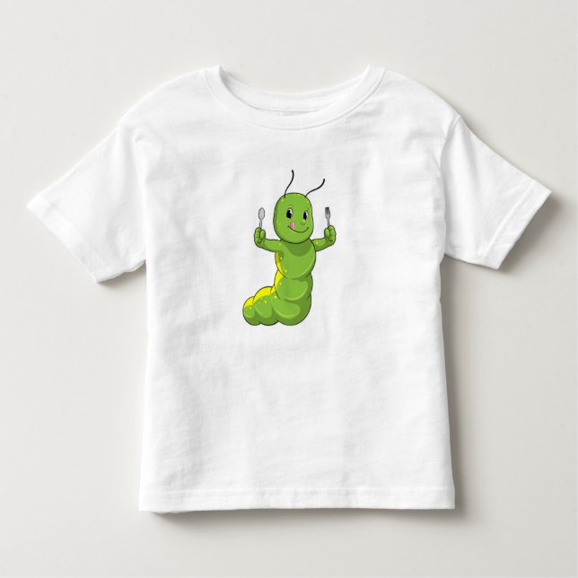 Camiseta Infantil Lagarta com Colheres e garfos (Frente)