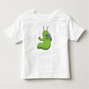 Camiseta Infantil Lagarta com margarida