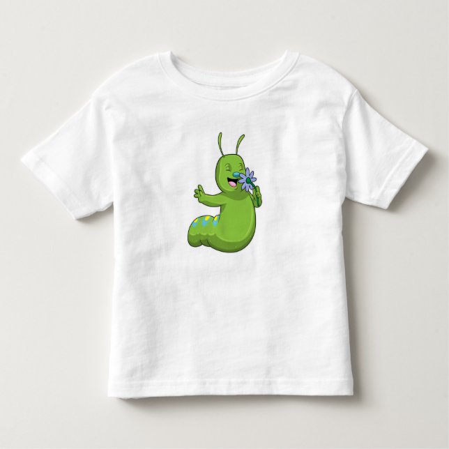 Camiseta Infantil Lagarta com margarida (Frente)