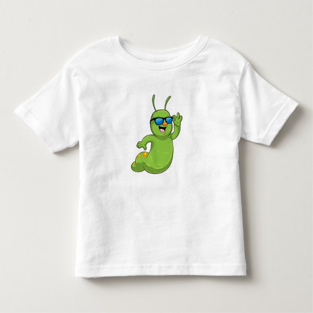 Camiseta Infantil Lagarta com óculos de sol (Frente)