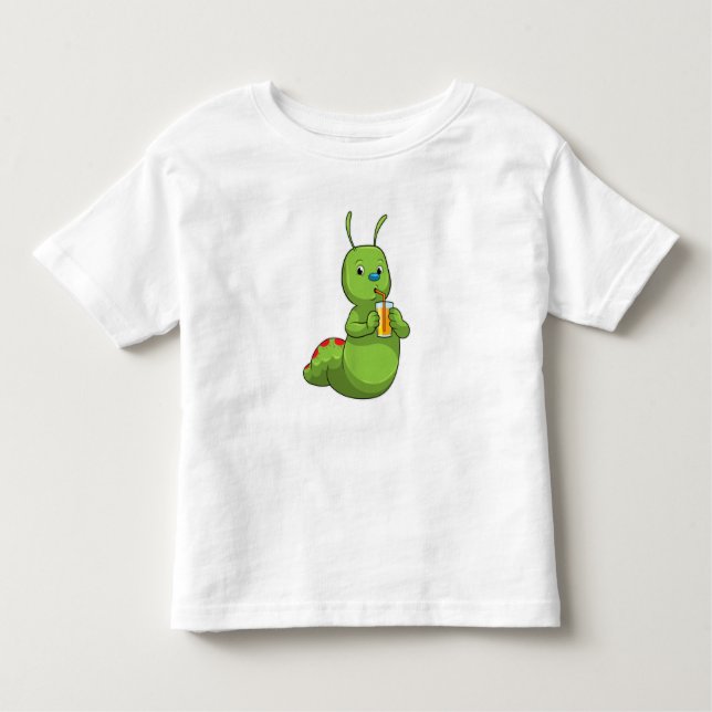 Camiseta Infantil Lagarta com Vidro de Sumo de Laranja (Frente)