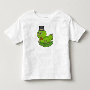 Camiseta Infantil Lagarta como Cavalheiro com Cilindro