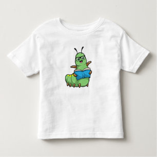 Camiseta Infantil Lagarta como Nerd de Livros e Óculos