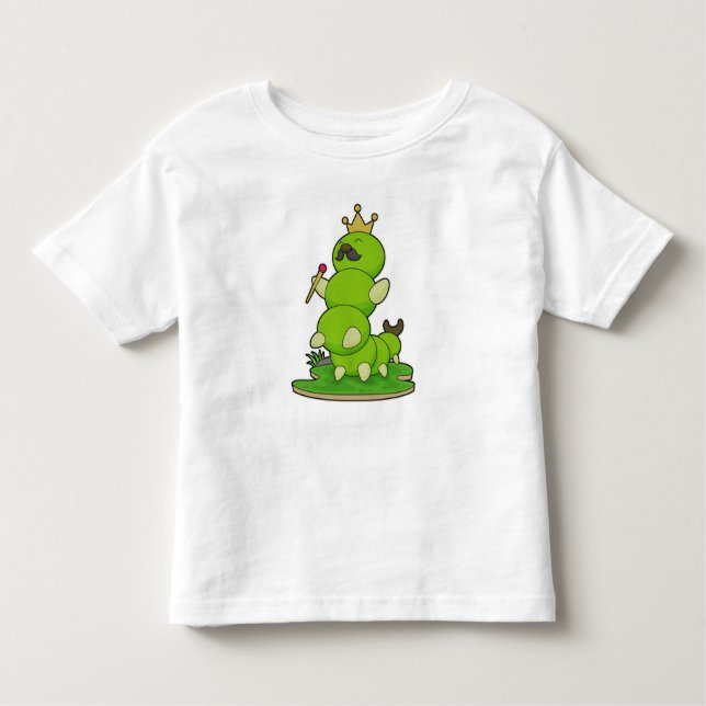 Camiseta Infantil Lagarta como Rei com Coroa (Frente)