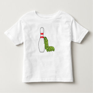 Camiseta Infantil Lagarta em Boliche com cavilha de Boliche