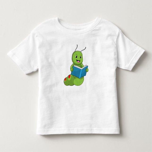 Camiseta Infantil Lagarta em Leitura com Livro (Frente)
