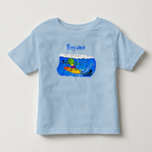 Camiseta Infantil Lagarto espinhoso surfando cartoon