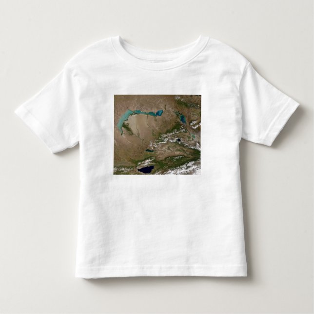 Camiseta Infantil Lago Balkhash no leste do Cazaquistão (Frente)