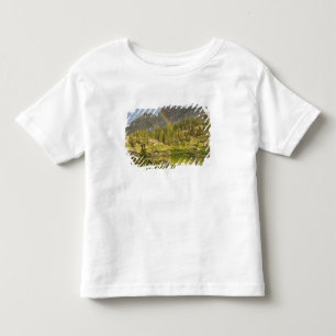 Camiseta Infantil Lago Cecret com arco-íris sobre o Devil's Castle,