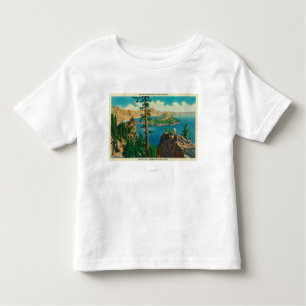Camiseta Infantil Lago crater que mostra a ilha do feiticeiro na