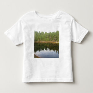 Camiseta Infantil Lago de Reflexão da Árvore do Pinheiro