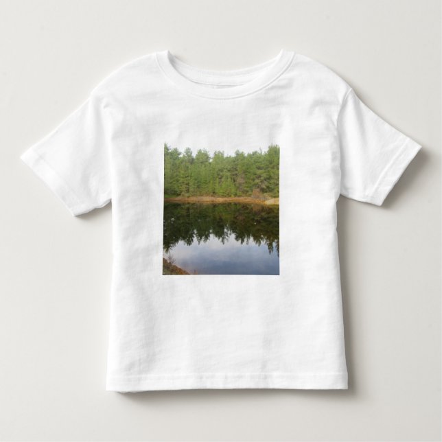 Camiseta Infantil Lago de Reflexão da Árvore do Pinheiro (Frente)