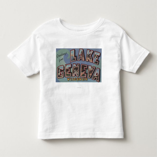 Camiseta Infantil Lago Genebra, Wisconsin - grandes cenas da letra (Frente)