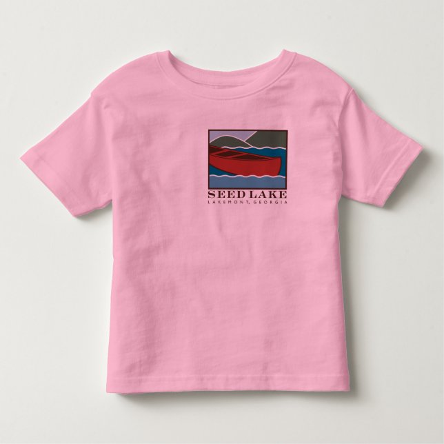 Camiseta Infantil Lago seed - canoa grande na parte dianteira (Frente)