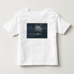 Camiseta Infantil Lago Yellowstone, WYView do lago pelo luar