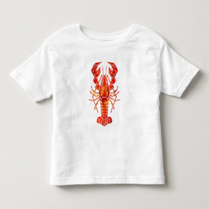 Camiseta Infantil Lagosta poligonal vermelha